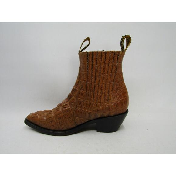 El General Mens 8 M Brown Alligator Leather Chelsea Ankle Cowboy 7\